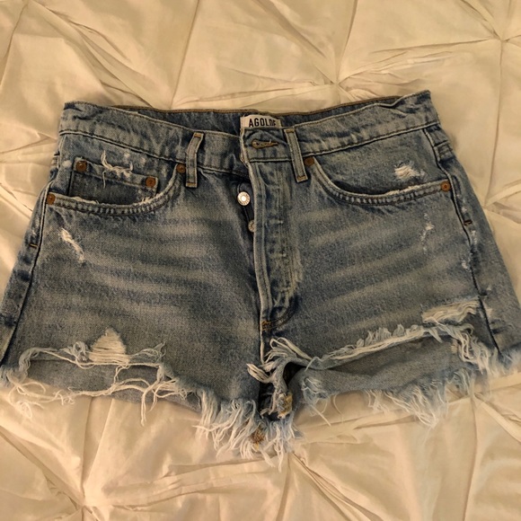 Agolde Pants - Agolde swapmeet distressed jean shorts